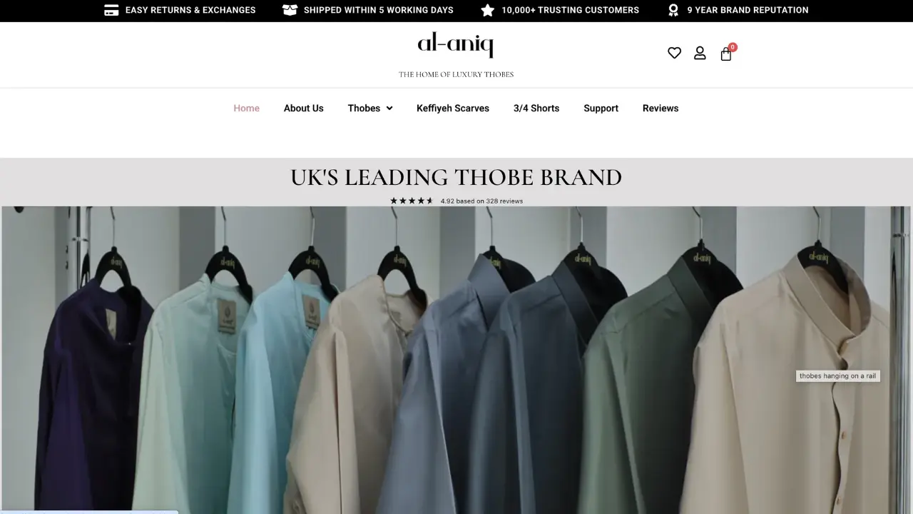 Kwayse digital marketing agency London UK Dubai UAE - Client Case Study Al-Aniq - ecommerce Web Development & SEO