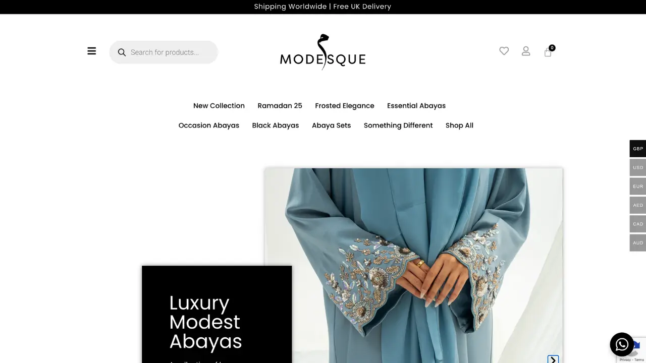 Kwayse digital marketing agency London UK Dubai UAE - Client Case Study Modesque - ecommerce Web Development & SEO
