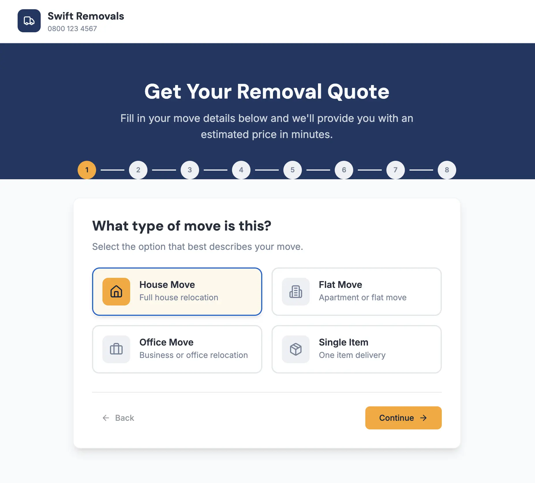 Removals Software & Quote Systems for Moving Companies - Screenshot 4 - Kwayse UK Custom Software App Development Company
