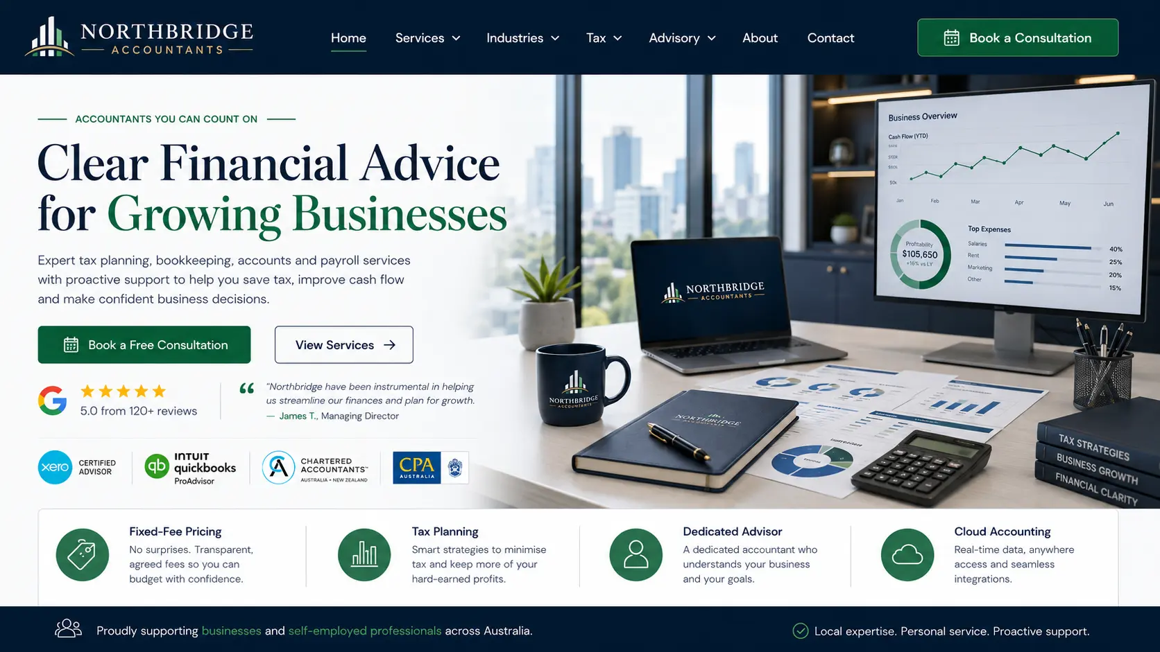kwayse custom website design for small businesses uk - Accountants company website