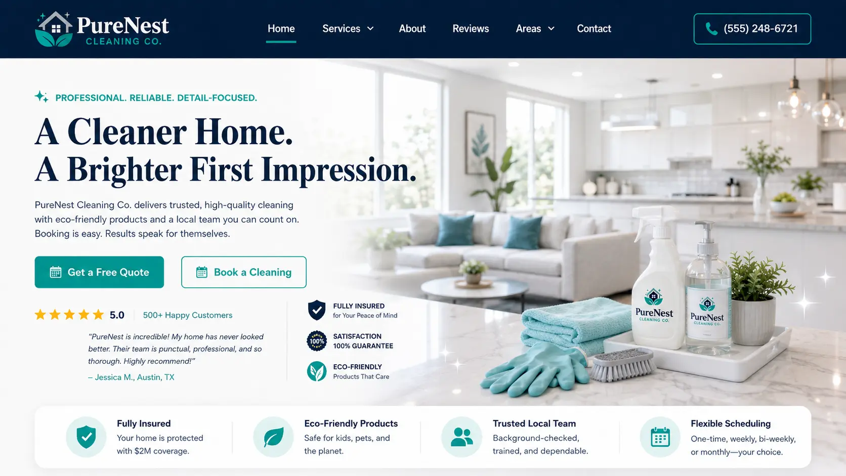 kwayse custom website design for small businesses uk - Cleaning company website